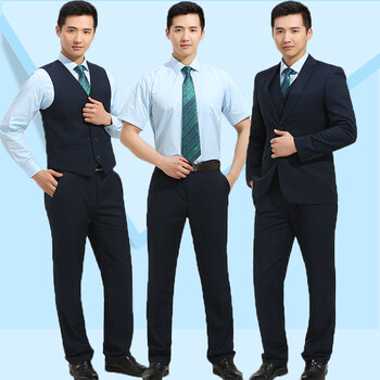 中国邮郵政工作服工作服男士春夏季职业套装储蓄银行制服湖蓝色西服