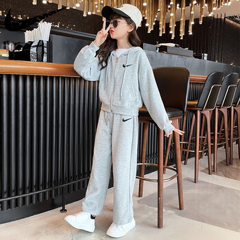 耐克顿女童春秋季套装2023网红洋气衣服中大儿童装运动两件套hj90037
