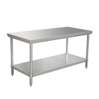 不锈钢工作台操作台厨房台子实验室工作桌打荷台包装台面剁肉加厚款