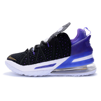 鞋男冰蓝冰淇淋全明星高帮实战球鞋飞织战靴运动鞋 詹姆斯18黑紫金 42