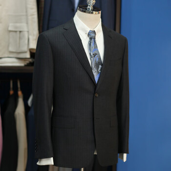 YARDOO TLR. 英国William-Halstead面料品牌，灰色条纹男士西服定做 一衣一裤