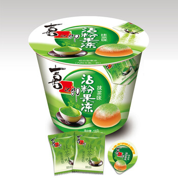 喜之郎茶味/咖啡果冻117g桶装摇滚冻儿童解馋零食摇摇果冻 抹茶味*1桶