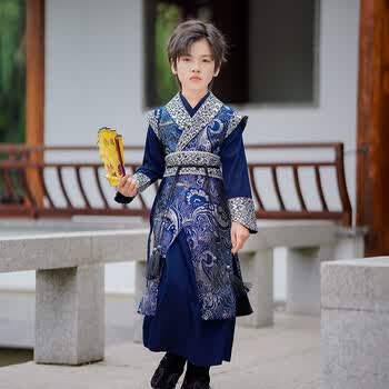 迪士尼disney儿童汉服男童2023新款中国风薄款古风中秋节古装秋款男生