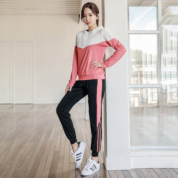 美蓓婷meibeiting新款瑜伽服套装宽松大码健身服秋冬户外晨跑步服速干