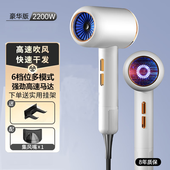 VR高速吹风机家用负离子速干大风力大风量电吹风恒温护发大功率理发店发廊专用吹风筒非静音 高速吹风机【白色】