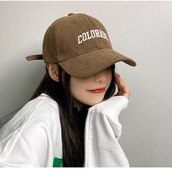 咖德诺咖啡深顶大头围防晒棒球帽女百搭刺绣显脸小宽弯檐鸭舌帽子太阳