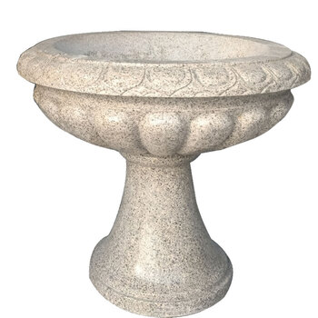 黄锈石石材花钵大理石花盆花园落地欧式 石头盆石雕门口石槽 直径80