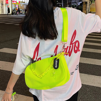 布兰奴 原创设计女学生洋气挎包尼龙布单肩包2022流行背包ins休闲纯色