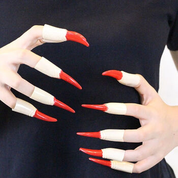 万圣节用品舞会装扮巫婆吸血鬼指甲道具恐怖僵尸儿童玩具假手指套