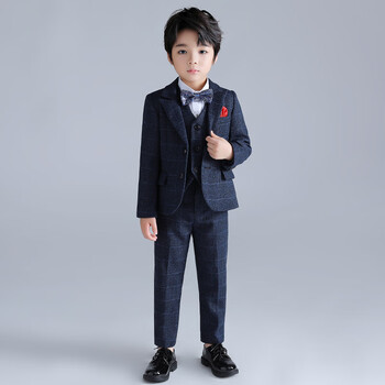 西服套装主持人服装钢琴演出服表演服小孩西装正装套装冬男孩小西装