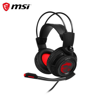 微星（MSI）DS502 电竞耳机 虚拟7.1环绕立体声 头戴式 电脑游戏耳机 人体工学 带麦克风 带线控