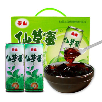 泰山仙草蜜250ml*12罐装凉茶饮料泰山烧仙草清凉饮料整箱12罐 仙草蜜