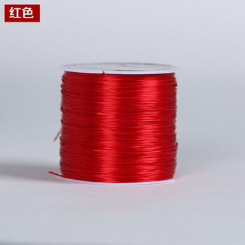 君恩扁状水晶弹力线穿手链的皮筋手串绳穿珠子的弹力线串珠绳手链水晶文玩佛珠 红色