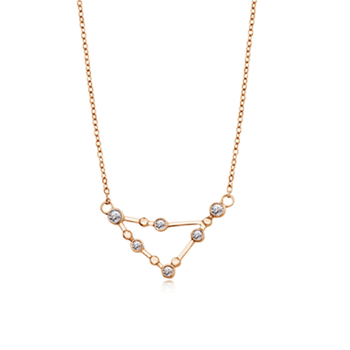 roseonly星座经典十二星座守护线性项链18k玫瑰金送女朋友爱人生日