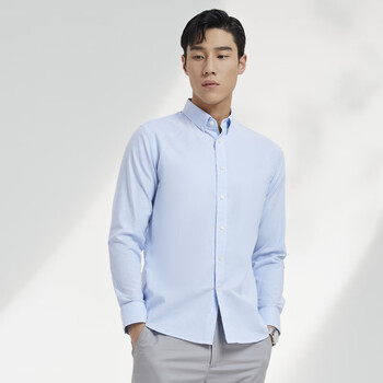 mayor牛津纺雅戈尔ceo男士长袖衬衫春季外穿商务休闲上班衬衫男浅绿