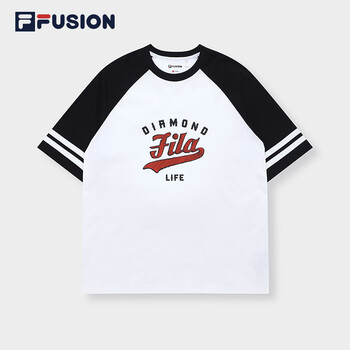 斐乐fusion潮牌男子短袖t恤夏新款宽松棒球运动休闲上衣标准白wt16588