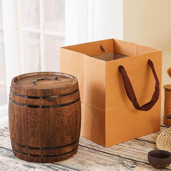 复古炭烧普洱茶木桶老茶头茶叶木桶小青柑橘普茶叶罐木制包装礼w 实木