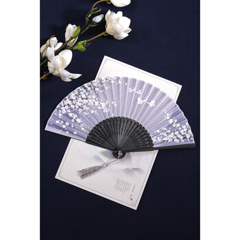 折扇中国风男女汉服旗袍拍摄舞蹈夏季随身便携折叠小巧扇 落英缤纷
