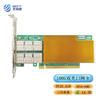 光润通（GRT）  E810芯片QSFP28双光口100G光纤服务器网卡PCIe4.0x16 F1102E-V4.0（100G双光口E810） 不含模块