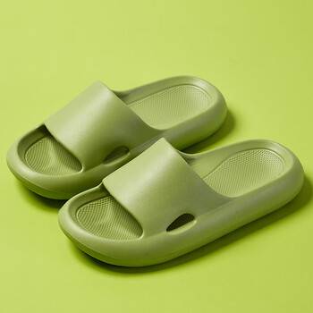 米奇菱踩屎感拖鞋女夏季防滑浴室洗澡厚底凉拖室内居家居男eva 果绿色