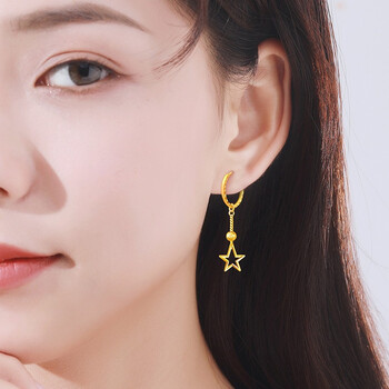 希望之星黄金耳环 金耳圈一对