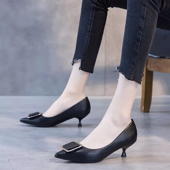 more by belle百丽尖头高跟鞋3厘米低跟2024夏季新款网红鞋性感单鞋