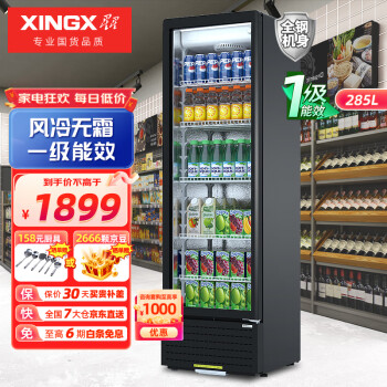 星星（XINGX）冷藏展示柜饮料柜 冰柜商用便利店超市啤酒水果保鲜柜 立式陈列冷饮柜 风冷丨1级能效丨285L丨310WYPE