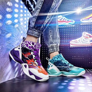 niyuansu鸳鸯双色篮球鞋男女减震轻便软底透气学生潮流高帮防滑耐磨