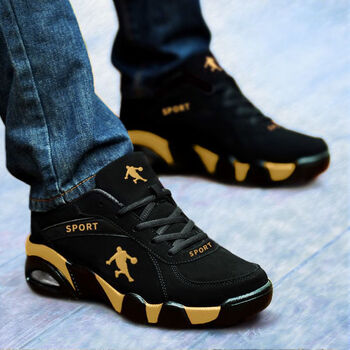 乔丹男士减震气垫鞋秋冬季皮面加绒休闲保暖旅游鞋运动鞋 乔996黑金