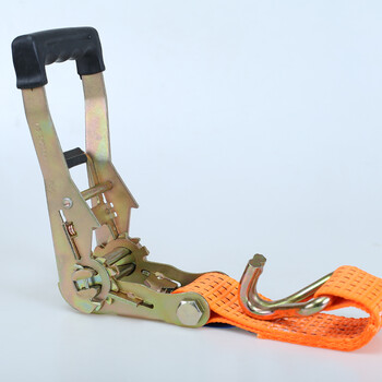 qefh双钩货车货物紧绳器汽车集装箱收紧器棘轮免焊接拉紧器捆绑带 5cm