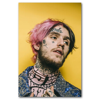 狼天影lilpeep海报利尔皮普hiphop嘻哈说唱墙贴画trap饶舌歌手墙上