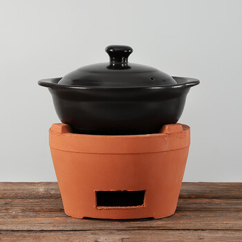 老中式红泥小炭炉木炭户外家用煲汤砂锅火锅打边烧烤陶土风炉木炭功夫