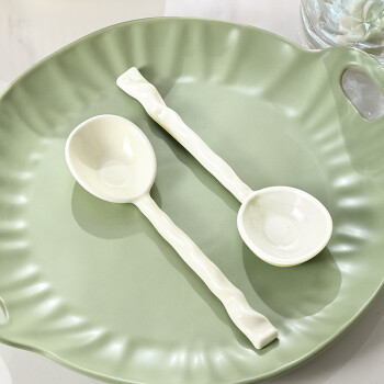 bsd 陶瓷勺子 家用汤勺 长柄勺子喝汤勺大 饭勺可爱儿童调羹小勺子