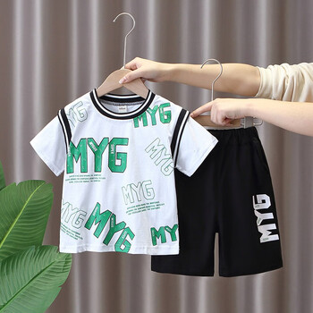 洛留云儿童运动套装男童夏装一岁宝宝衣服童装男03岁夏季男孩两件套潮