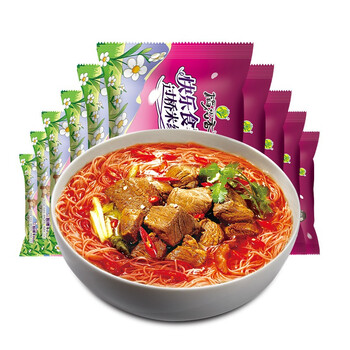 稻花香过桥米线酸辣云南米粉丝冲泡速食面非油炸泡面整箱批发10袋装 酸辣牛肉味 10袋装
