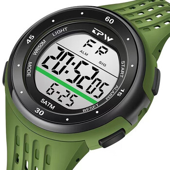 50米防水游泳专用多功能电子手表户外运动防摔男士时尚帅气潮流款 军