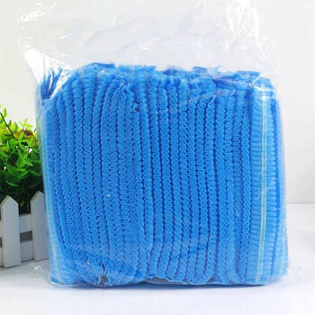 一次性帽子条形帽头套男女无纺布防尘帽网帽透气厨房厨师帽食品帽加长