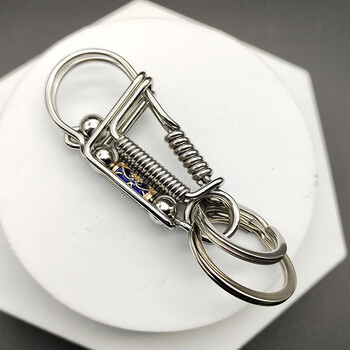 可刻号码纯手工304不锈钢钥匙扣简约男手工腰挂小鸟diy定制创意钥匙链
