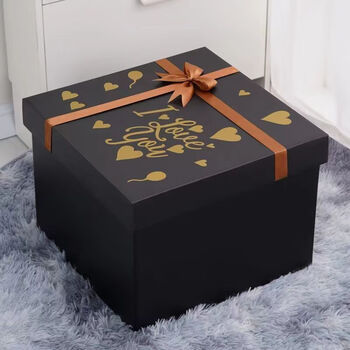 uhfr 超大号黑色生日礼物盒子空盒子创意男女朋友包装礼物盒特大号