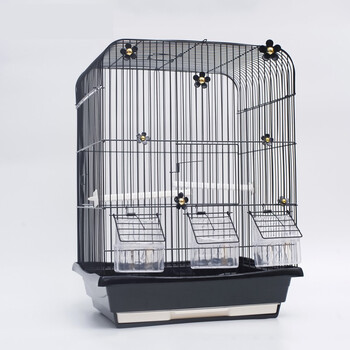 兰衍 玄凤鸟笼 虎皮鹦鹉鸟笼大号大型八哥文鸟玄凤牡丹笼子别墅 黑色