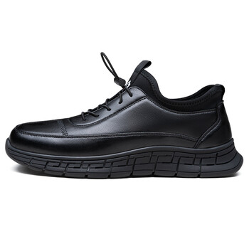 高档轻奢 国潮新款 二层贴皮男鞋男士真皮透气休闲鞋运动鞋皮鞋 春天