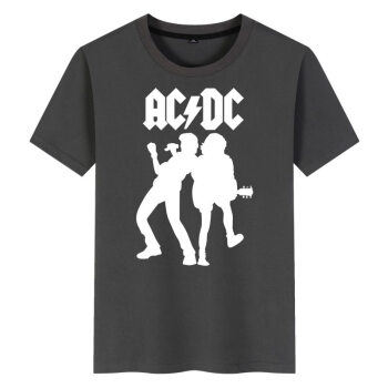 宝凡柏acdc摇滚乐队衣服加肥加大码潮胖子肥佬男士短袖棉大号t恤粉丝