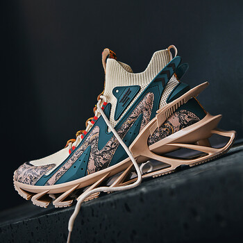 鸿星尔克男鞋高帮炫酷休闲运动鞋2022年新款刀锋鞋震跑步潮鞋防滑