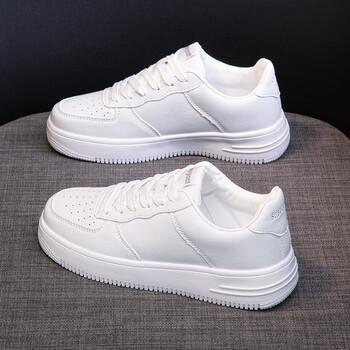 2023春秋新款纯色小白鞋男空中一号低帮情侣休闲鞋女防 jlb22031纯白