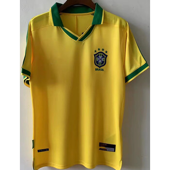 七容1997年巴西国家队主场复古球衣/足球服/波衫/  黄色上衣 主场不印