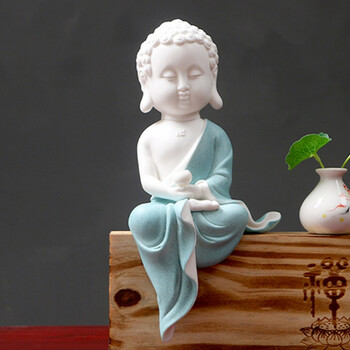 道简 陶瓷新西方三圣佛像菩萨观音如来地藏王小摆件创意中式家居软