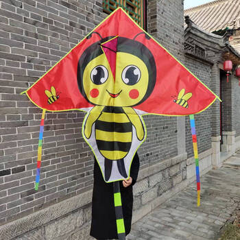 新款传统烫鱼风筝新手微风易飞儿童风筝鱼风筝 特大款小蜜蜂 200米线