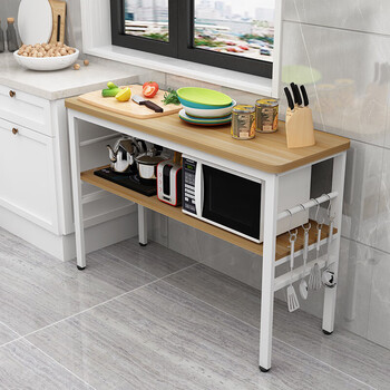 厨房桌子多功能长方形可移动小长桌切菜台家用双层简易做饭桌定制2层
