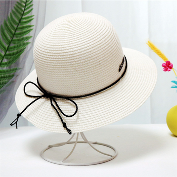 鲜卡帽子女夏防晒帽大檐遮阳帽可折叠太阳帽海边沙滩帽蝴蝶结女士凉帽