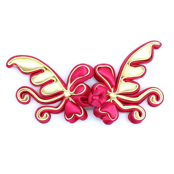 盘扣扣子旗袍纽扣中式传统手工盘扣 唐装旗袍扣 填包旗袍 玫红 浅黄 1